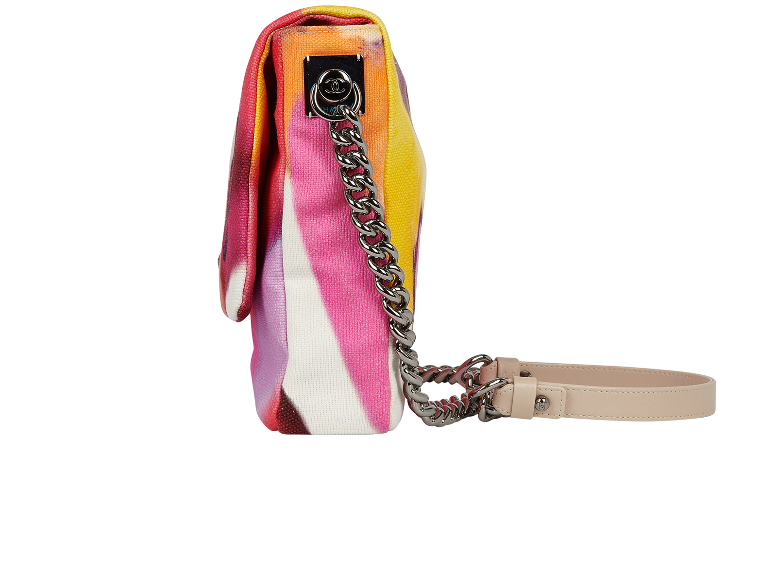 Flower Power Single Flap, &pound;1,500, Handbags, Orange/Pink/Purple, Canvas, Bottom view